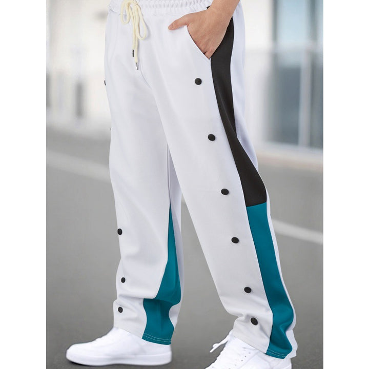 Men's sporty training pants with snap button closure and breathable structure Lisslune