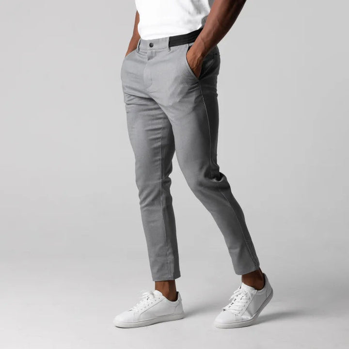 Men's Chino Pants with Slim Fit Cut and Elastic Waistband Lisslune