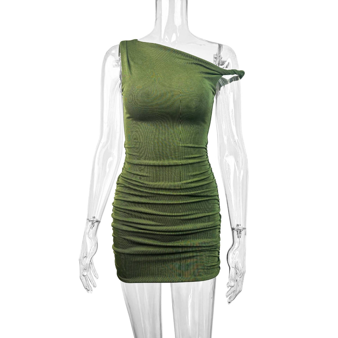 Damen Glamouröses Wickelminikleid mit asymmetrischem Ausschnitt und raffinierten Rüschendetails Lisslune