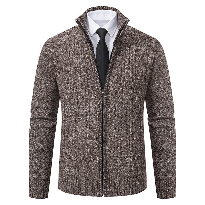 Men's cardigan with high collar and zipper Lisslune