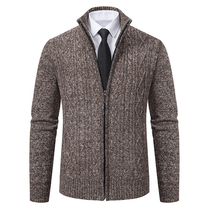 Men's cardigan with high collar and zipper Lisslune
