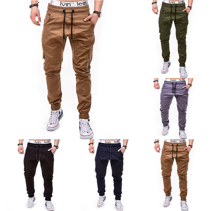 Men's cargo jogging pants with elastic waistband and practical side pockets Lisslune