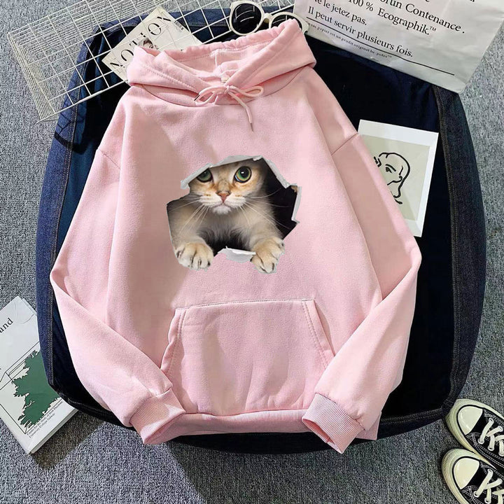 Women's hoodie with unique cat design Lisslune
