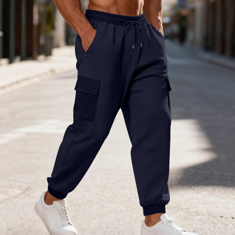 Men's Cargo Jogging Pants with Elastic Waistband and Practical Pockets Lisslune