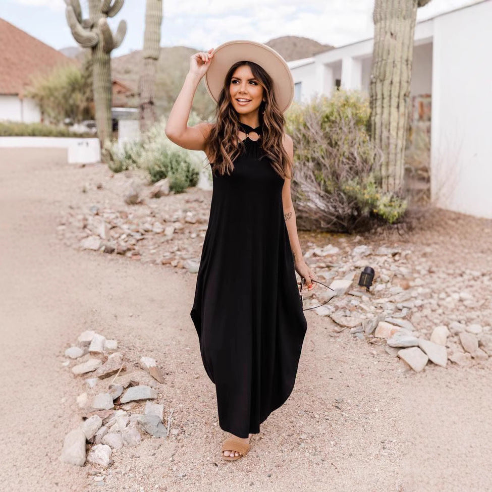 Ladies Maxi Dress with multifunctional halter Lune London