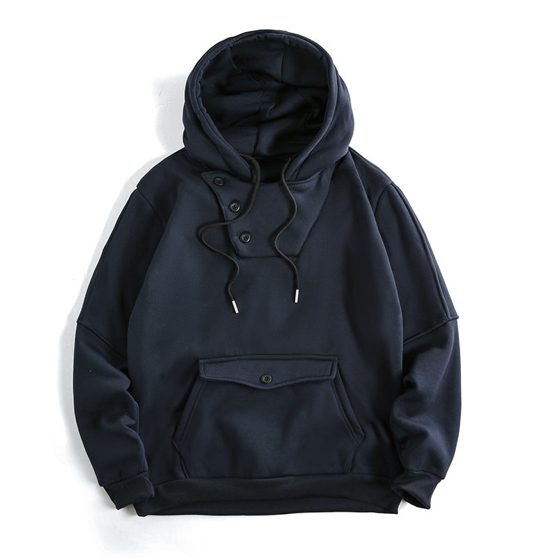 Men's casual hoodie with button details and practical pockets Lisslune