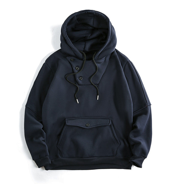 Men's casual hoodie with button details and practical pockets Lisslune