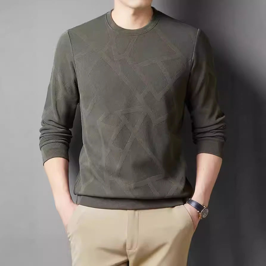 Men's fashionable round neck pullover with modern structure design Lisslune