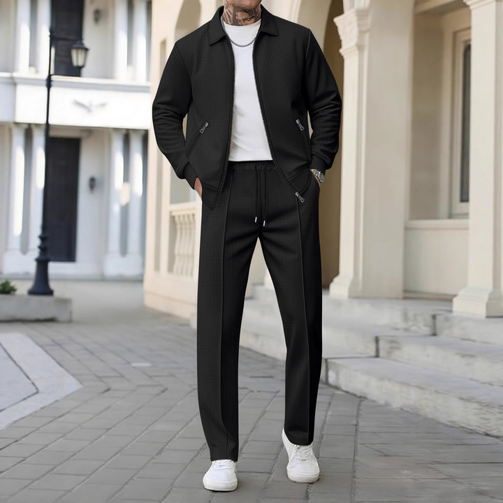 Men's leisure suit with modern pattern mix and high wearing comfort Lisslune