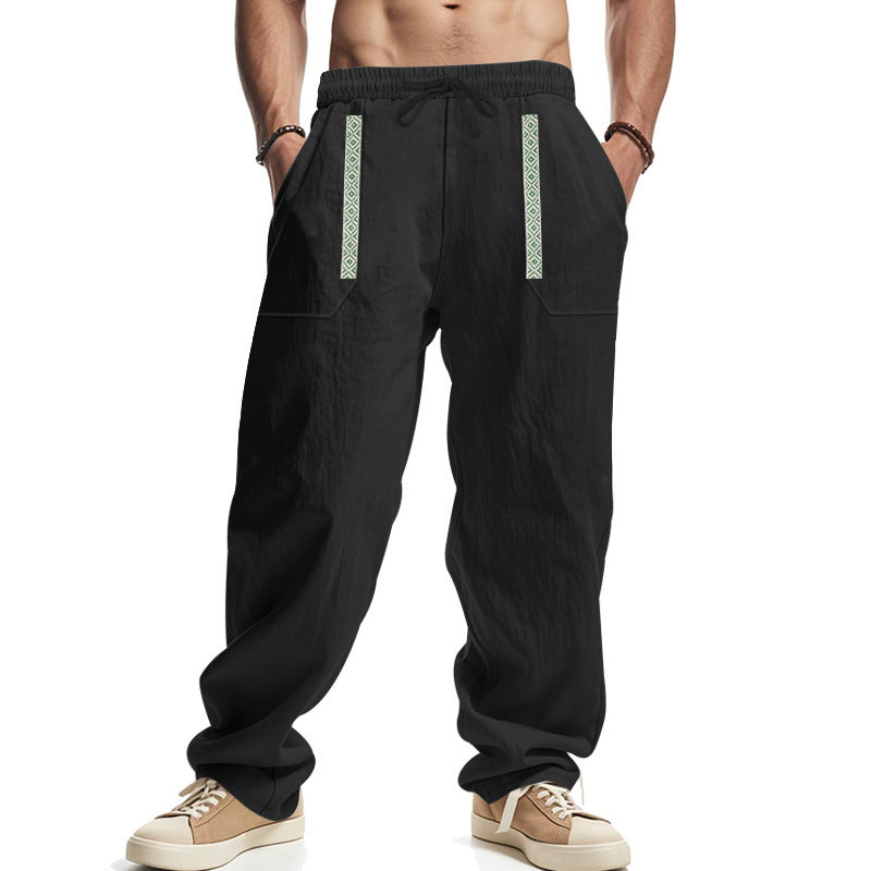 Men's cargo pants with elastic waistband and multifunctional pockets Lisslune