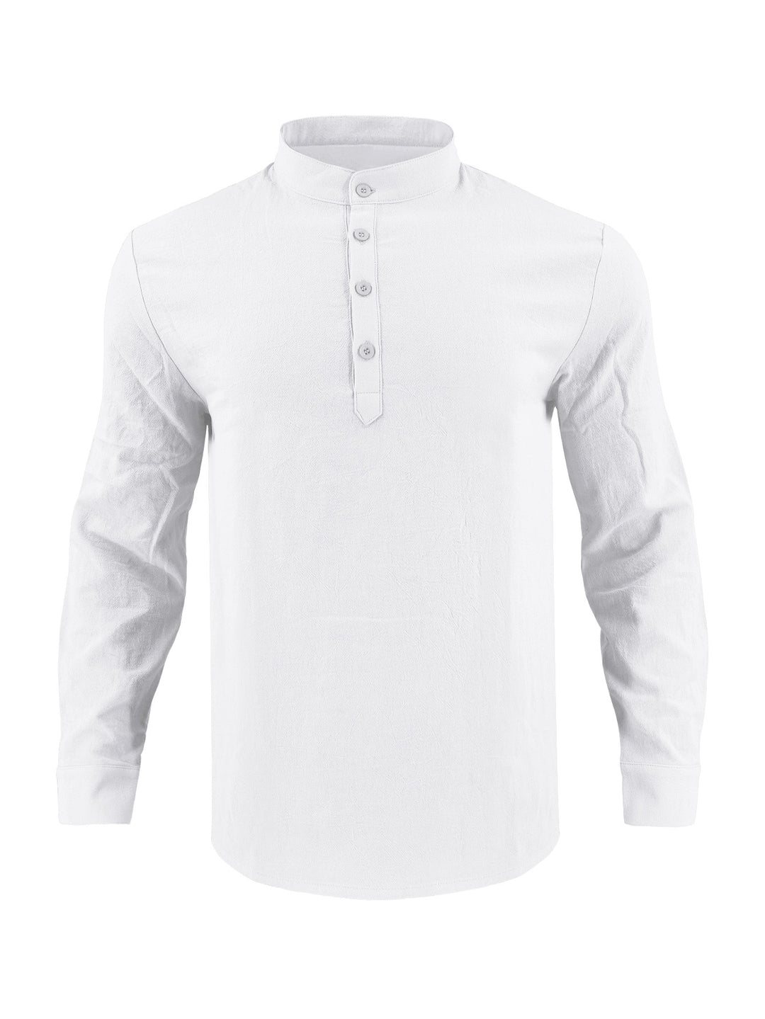 Men's elegant long-sleeve shirt with fashionable standing collar and structured surface Lisslune