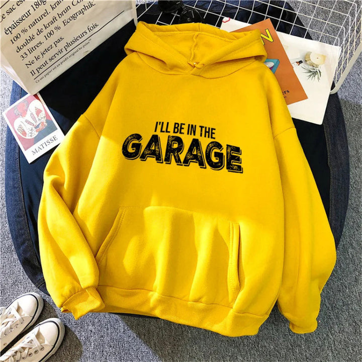 Womens Hoodie with Creative Garage Motif Lisslune