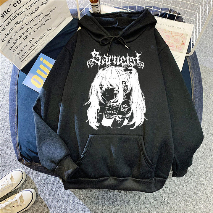Women's hooded sweatshirt with unique artistic graphic design Lisslune