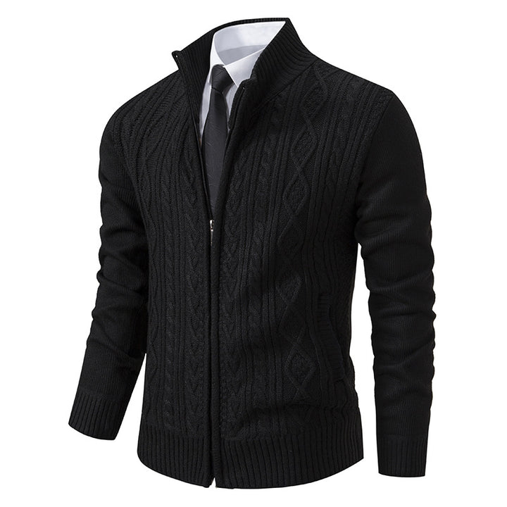 Men's cardigan with high collar and zipper Lisslune