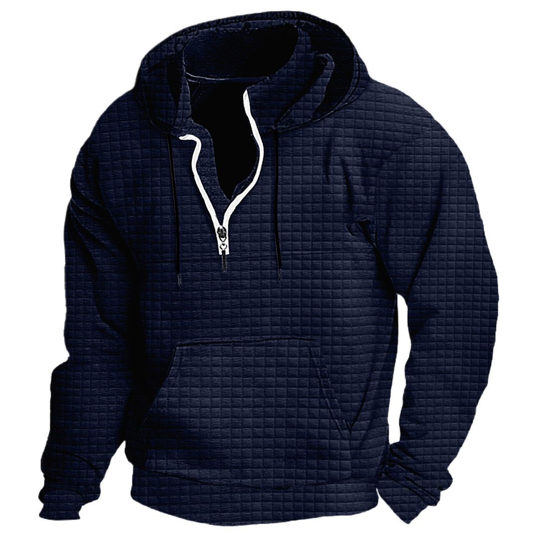 Men's hooded sweatshirt with textured design and practical zipper Lisslune