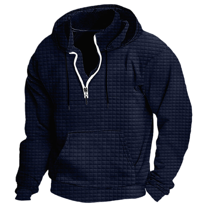 Men's hooded sweatshirt with textured design and practical zipper Lisslune