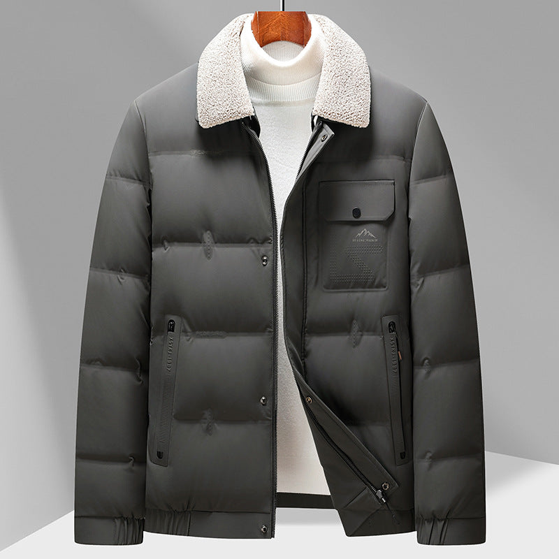 Men's Down Jacket with Warm Collar Lisslune