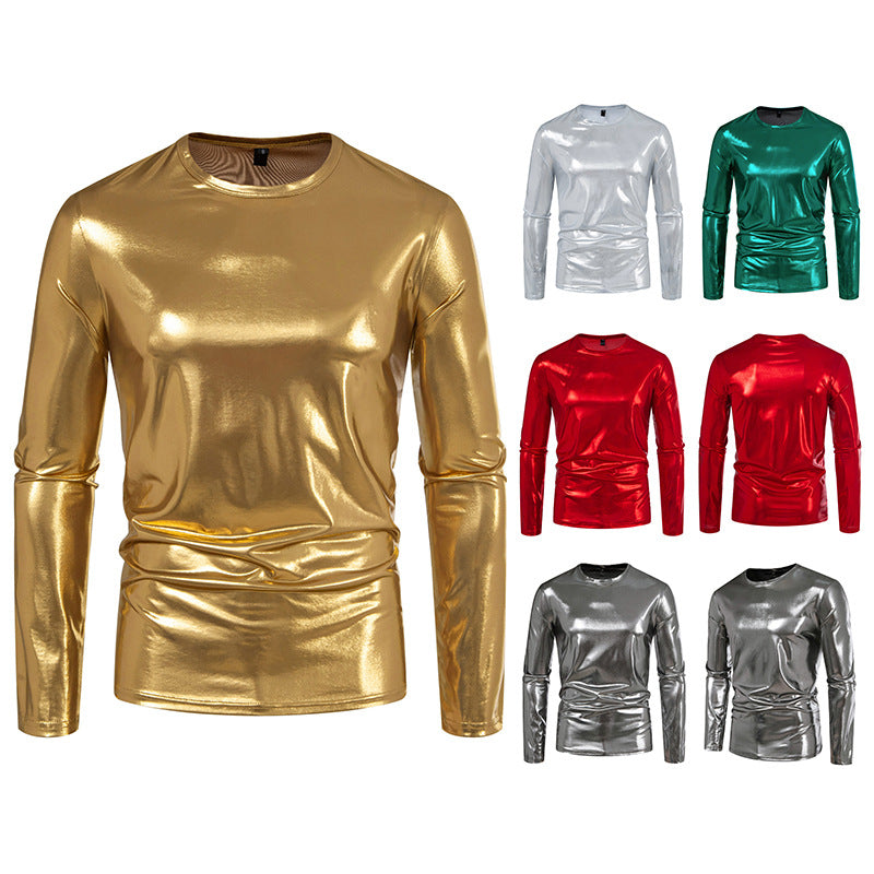 Men's long sleeve shirt made of smooth, reflective material Lisslune