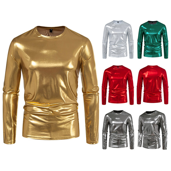 Men's long sleeve shirt made of smooth, reflective material Lisslune