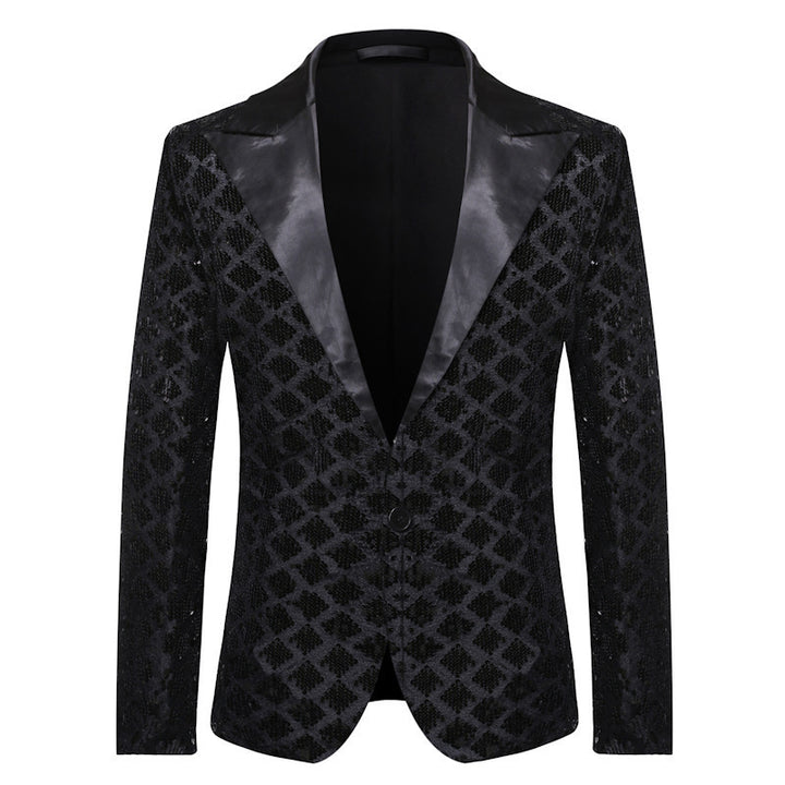 Men's Glittering Tuxedo Jacket in Modern Design Lisslune