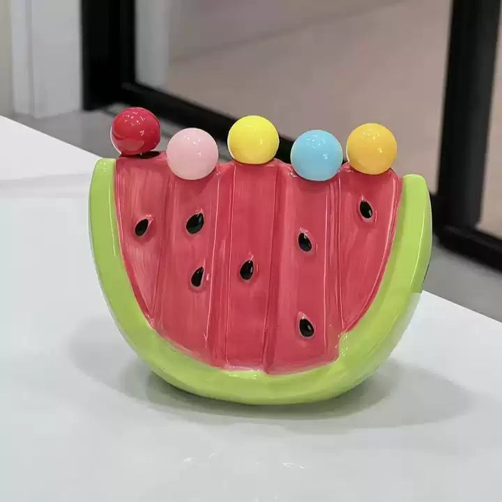 Lisslune | Watermelon Fruit Bite Sticks Fork Set