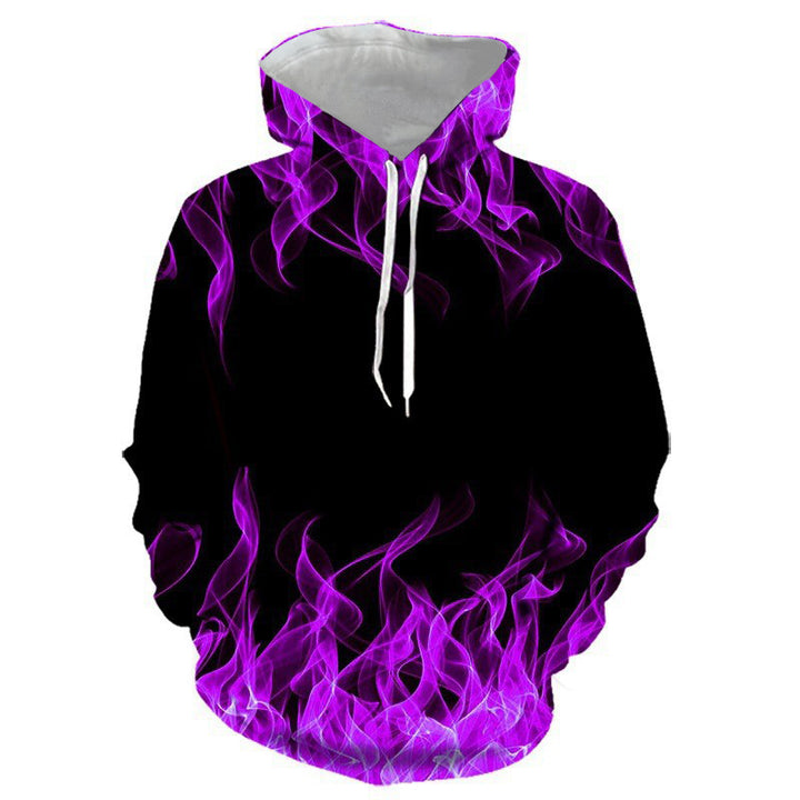 Unisex hoodie with eye-catching flame motif Lisslune