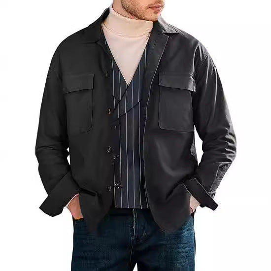 Men's casual utility jacket with practical pockets and modern cut Lisslune