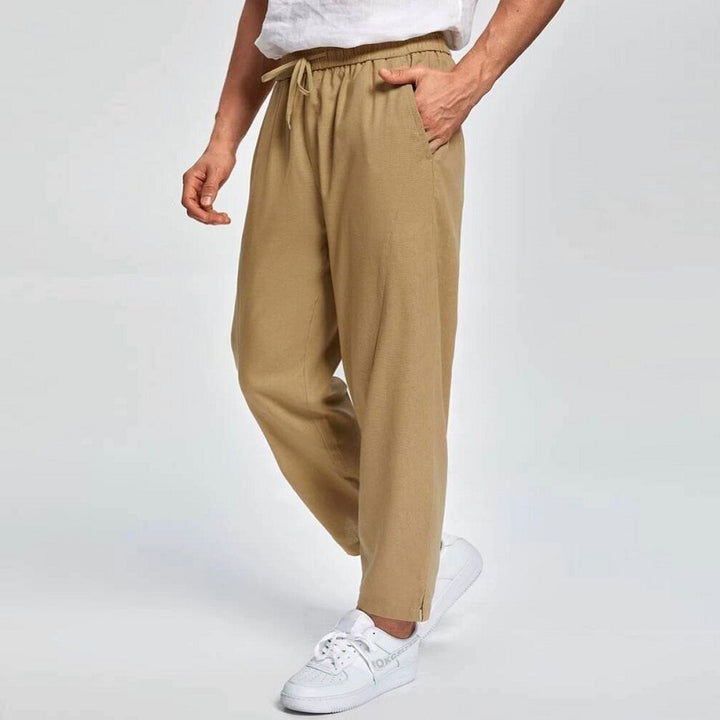 Men's fashionable casual leisure pants with drawstring Lisslune