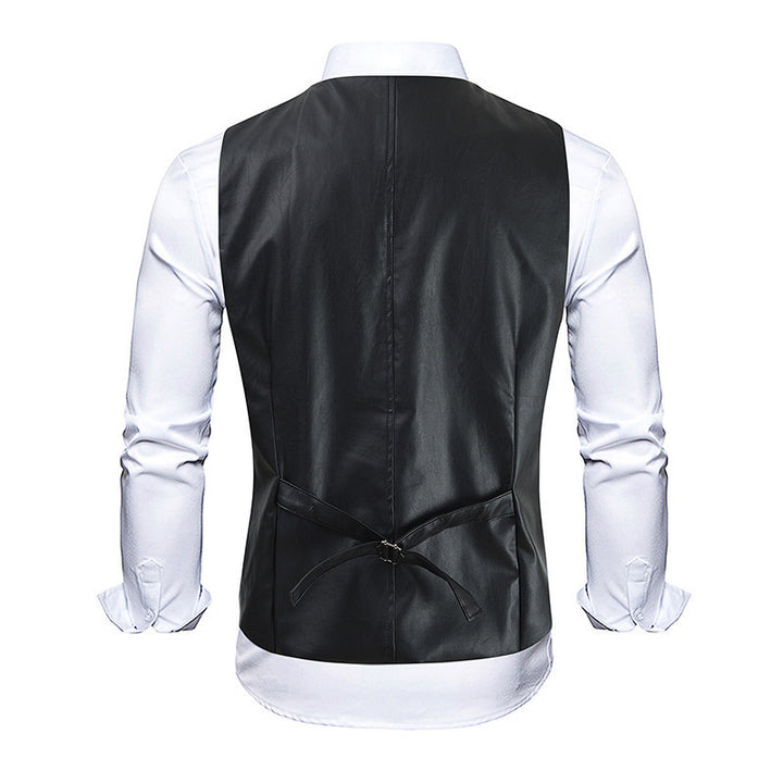 Men's elegant synthetic leather vest Lisslune