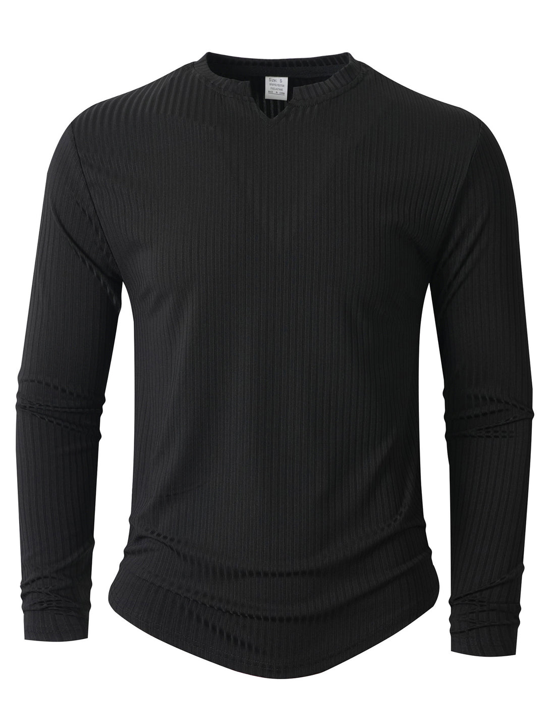 Men's Long Sleeve Shirt with Innovative Ribbed Texture Lisslune