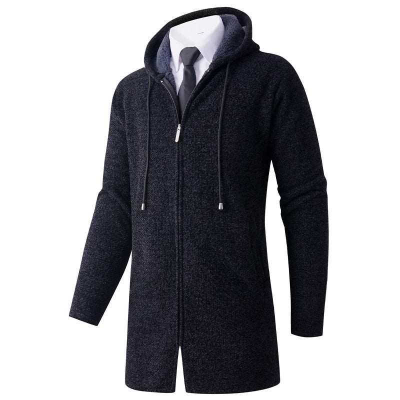 Men's casual hoodie jacket with exposed zipper and practical hood Lisslune