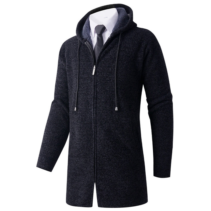Men's casual hoodie jacket with exposed zipper and practical hood Lisslune