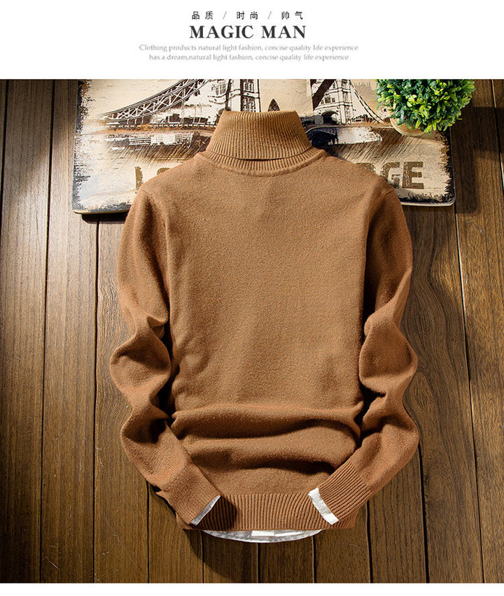 Men's fashionable turtleneck sweater made of fine merino wool Lisslune