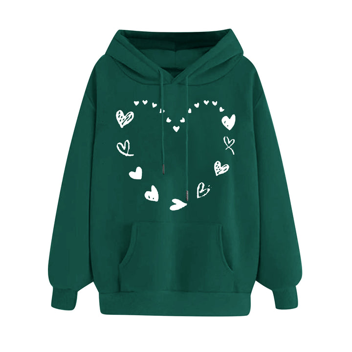 Women's hoodie with playful heart design and comfortable kangaroo pocket Lisslune
