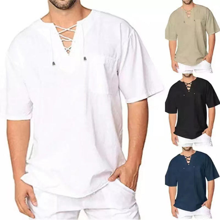 Men's lightweight top with modern lacing design and practical chest pocket Lisslune