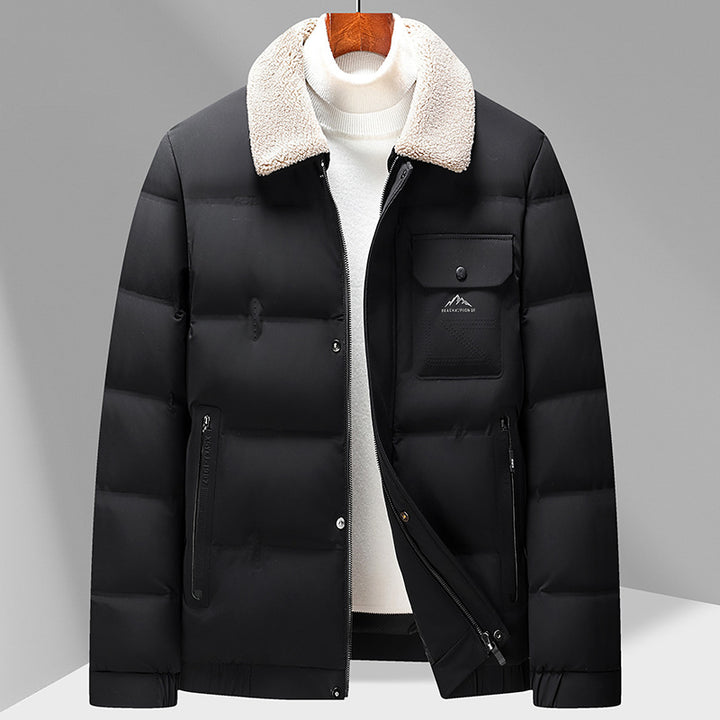 Men's Down Jacket with Warm Collar Lisslune