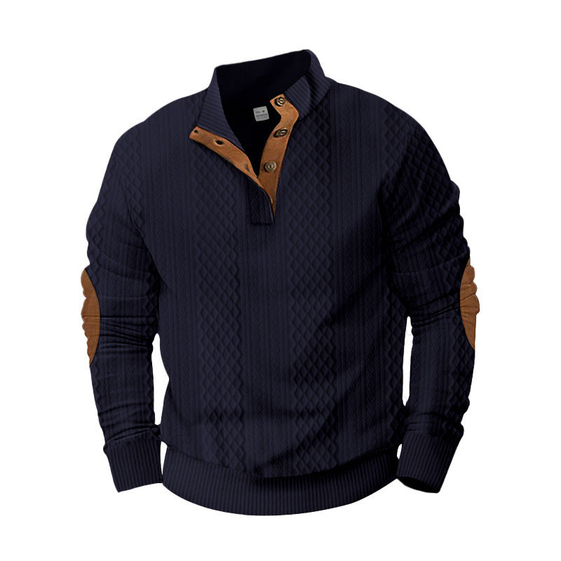 Men's stylish knit sweater with innovative collar and elegant contrast details Lisslune