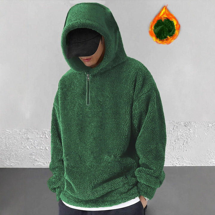 Men's cozy fleece hoodie with practical zip opening Lisslune