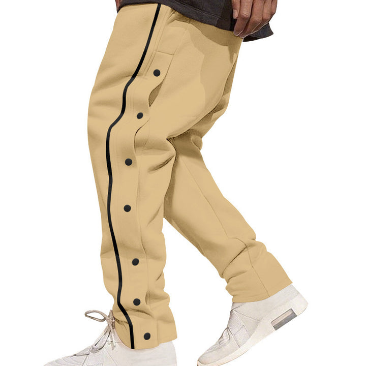 Men's Sporty Button-Up Jogging Pants Lisslune