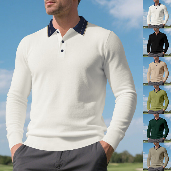 Men's Long Sleeve Polo Shirt Lisslune