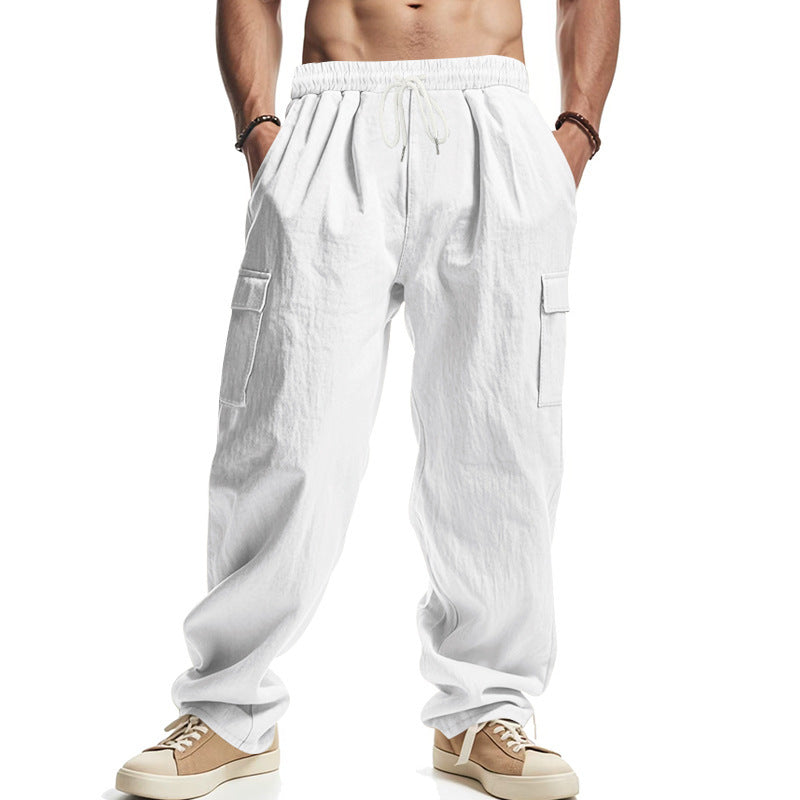 Men's cargo pants with elastic waistband and practical side pockets Lisslune 1759577777