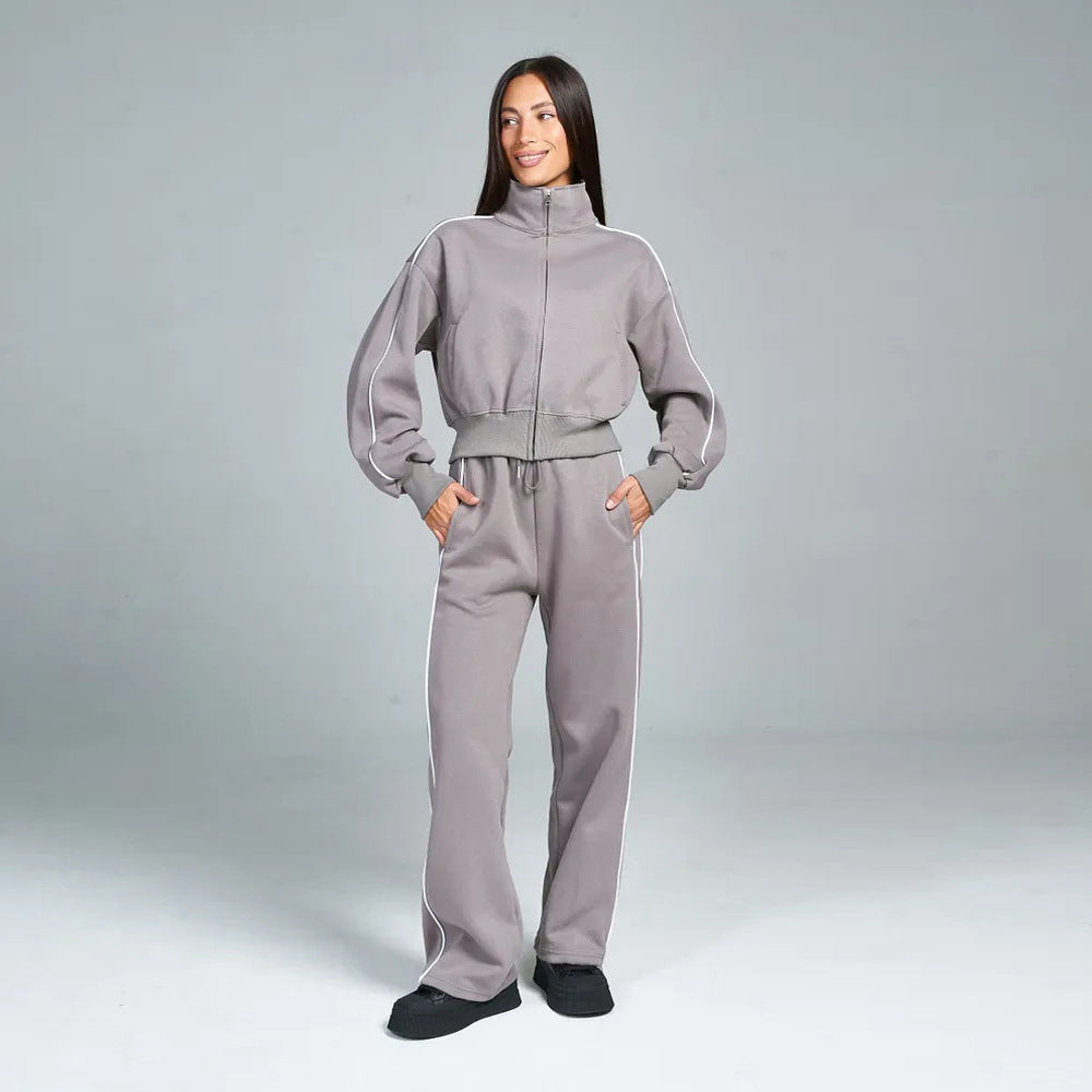 Women's sporty leisure suit with high collar Lisslune