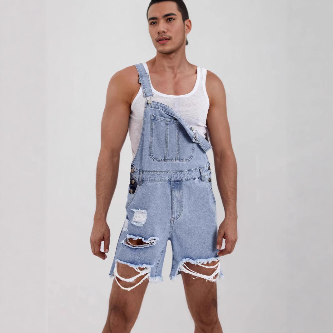 Herren Lässige Jeans-Latzhose Lisslune