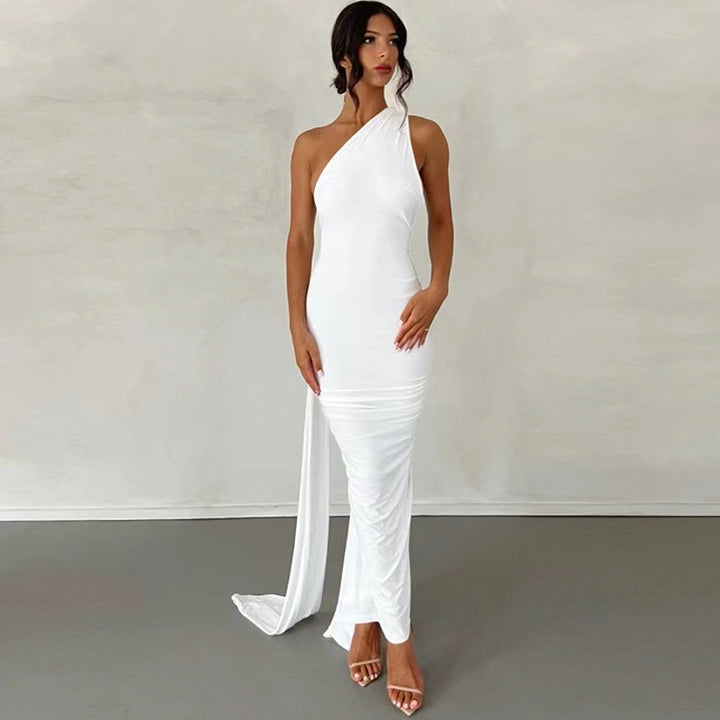 Women's Elegant Wrap Dress with Asymmetric Hem and Figure-Hugging Cut Lisslune