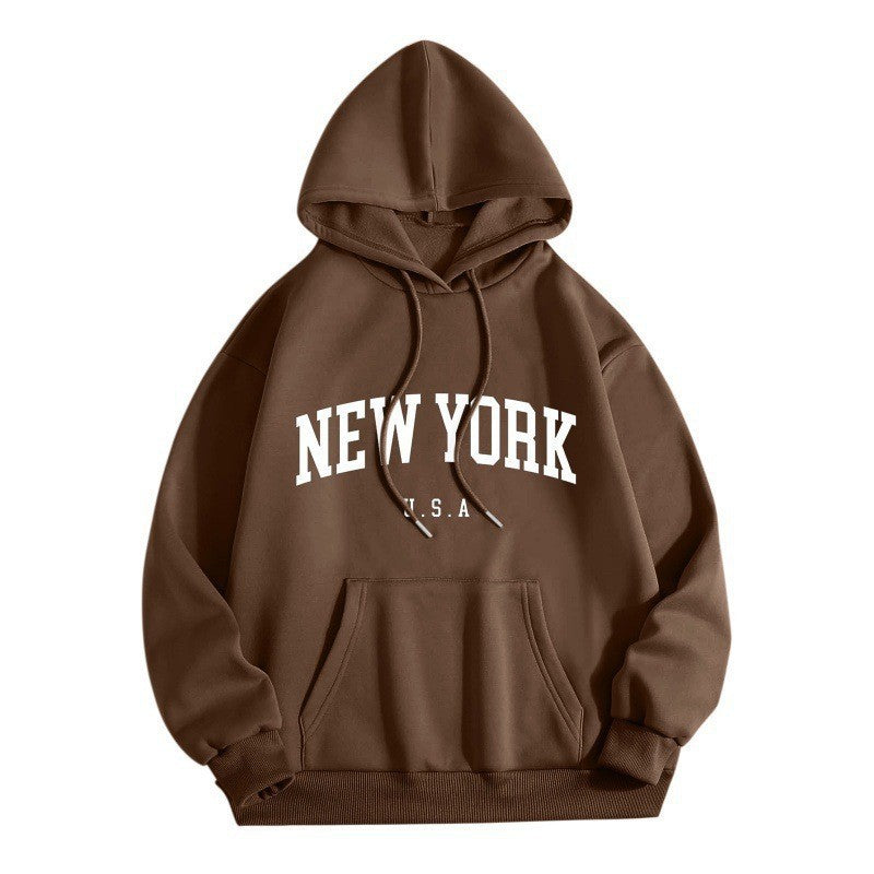 Women's hoodie with stylish New York print Lisslune