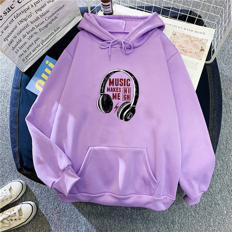 Women's hoodie with creative music design Lisslune