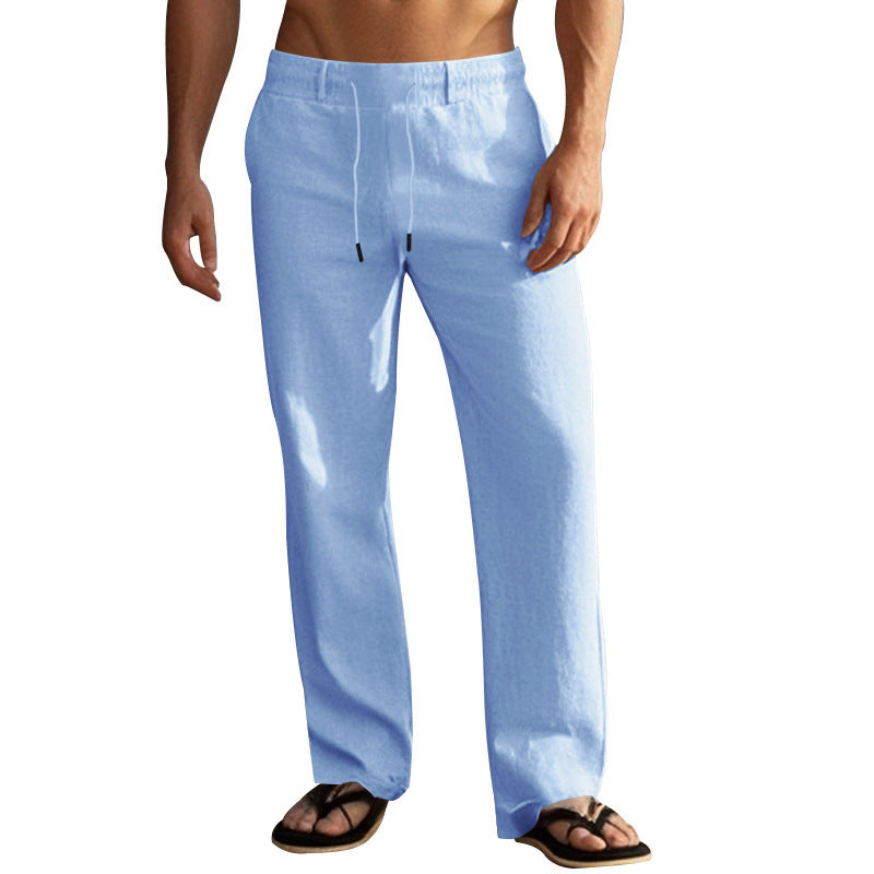 Men's Comfortable Beach Pants with Elastic Waistband and Convenient Side Pockets Lisslune