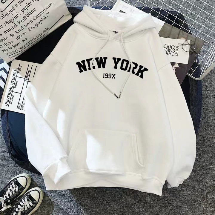 Women's hoodie with sporty New York print Lisslune