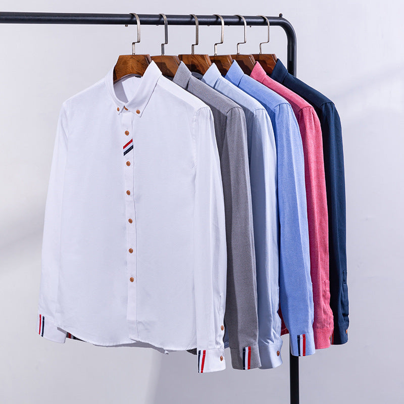 Men's Chambray Shirt with Textured Fabric and Stylish Contrast Details Lisslune