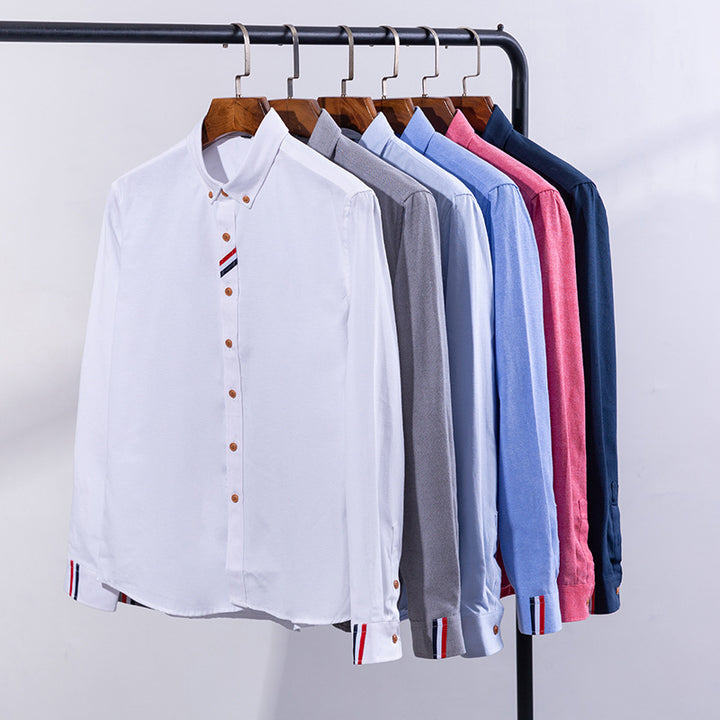 Men's Chambray Shirt with Textured Fabric and Stylish Contrast Details Lisslune